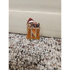 Vintage Christopher Radco Santa Gift Bag‎ Pin Brooch